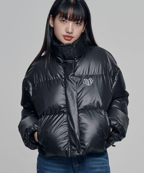 Thin Heart Short Padded Jumper Black