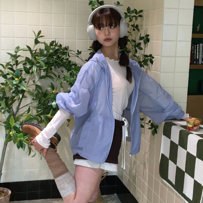 Shea Hood Windbreaker Blue MDJP020BLUE