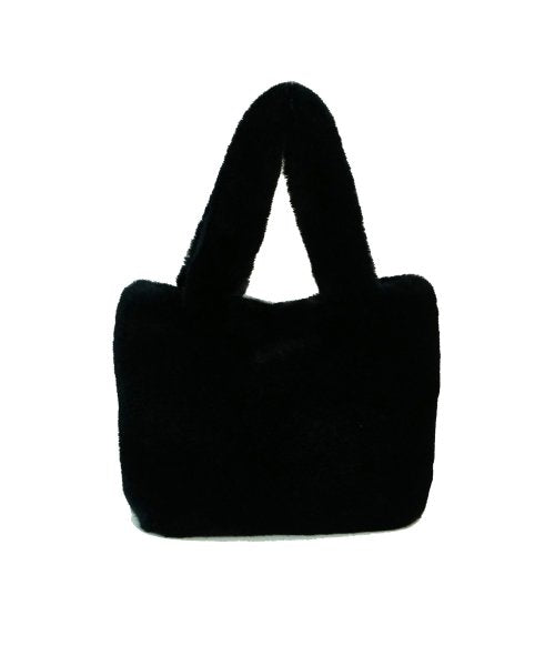 fake fur basic bag - black