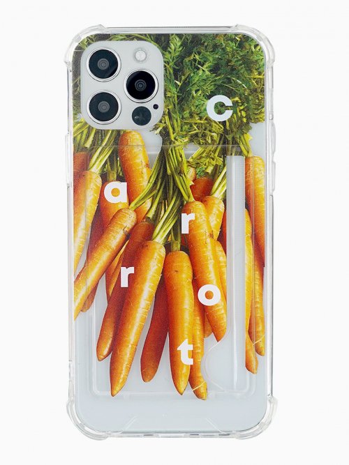 Carrot iPhone clear bumper card case