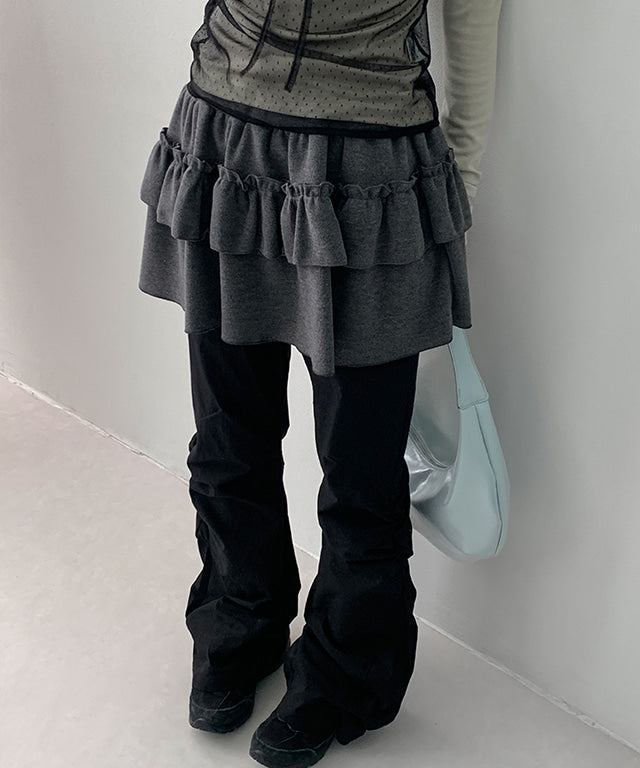 Daily Joue Pané Frill Cancan Mini Skirt