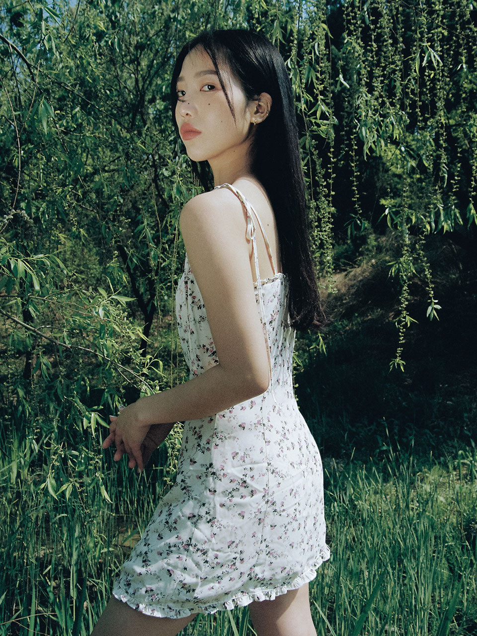 Frill Mini Dress (Flower)