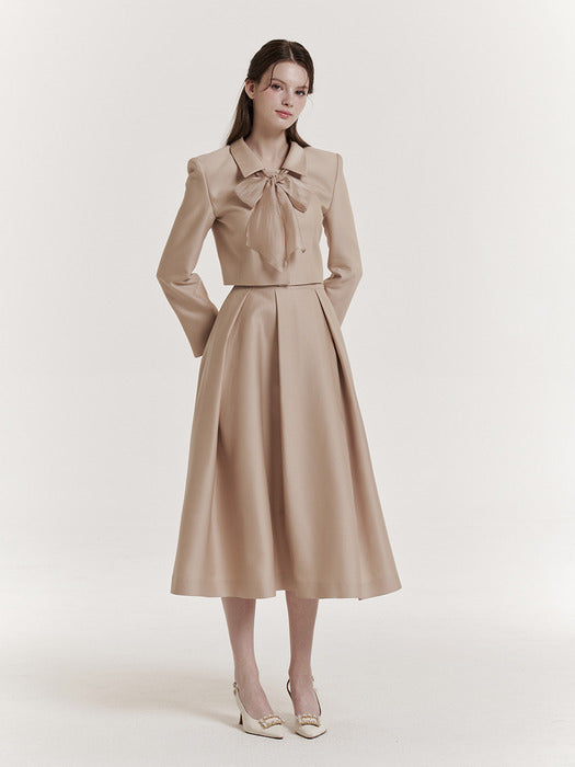 Lucy Silk Skirt (Beige)