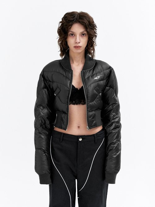 Quilted Down Short Jacket Black