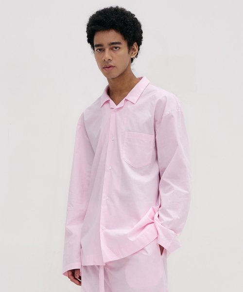 Stay Stripe Pajamas Long Sleeve Shirts - Raw Pink