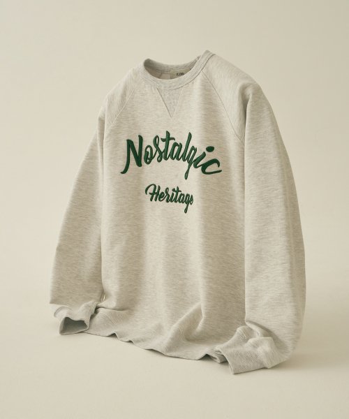 Nostalgic Embroidered Sweatshirt_Light Grey
