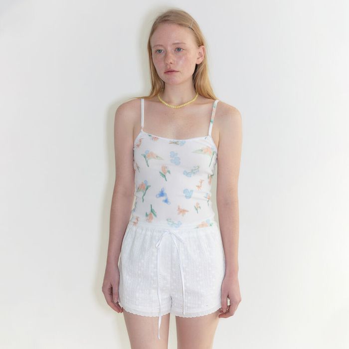 Flower Ribbon Sleeveless (Cream)
