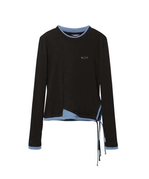 Opening Project W Small Logo Layered T Shirt - Black - Size & Reviews | Musinsa