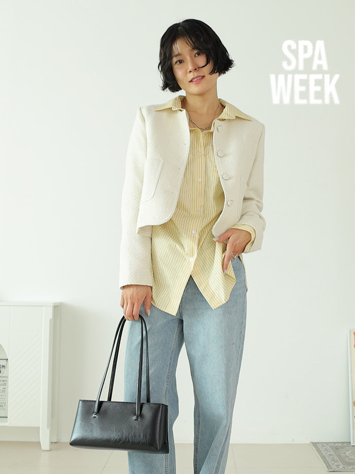 Shoopen [Bora Clare PICK] [Jigsaw Color] Baguette Shoulder Bag (HPABGEA904 RE) HPABGFA404