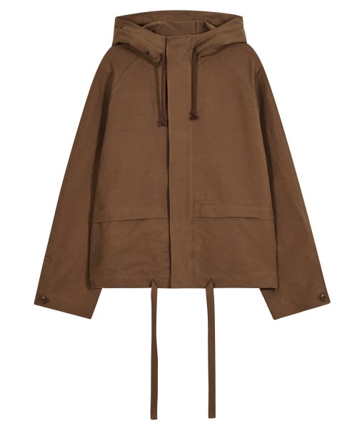 Hidden Pocket Hooded Jacket [Brown]