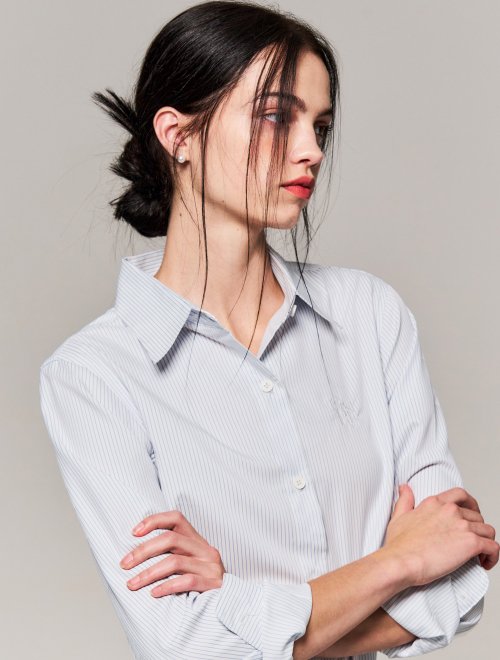 Wrinkle-Free Classic Stripe Shirt [WHITE] / WBC3L03504