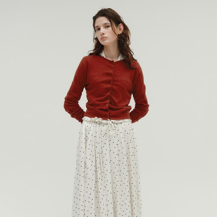 SHIRRING CARDIGAN [BRICK]