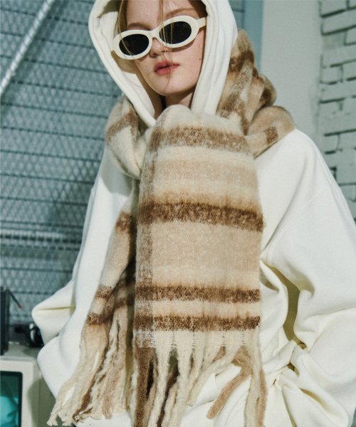 Brush Winter Check Scarf Beige