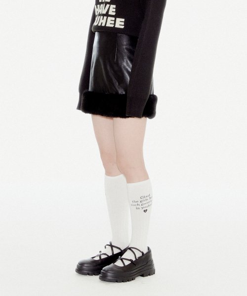 LETTERING KNEE SOCKS OFF WHITE
