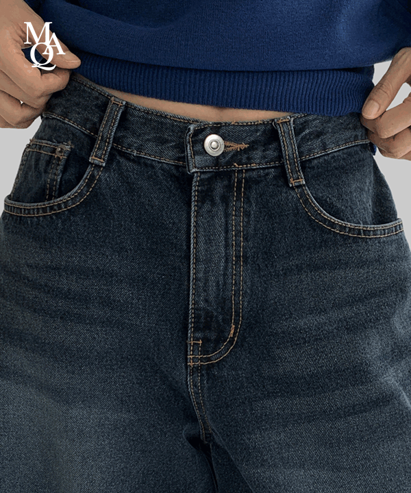 Manic [Exclusive] [MNQ MADE] Ribas Washing Wide Denim Pants