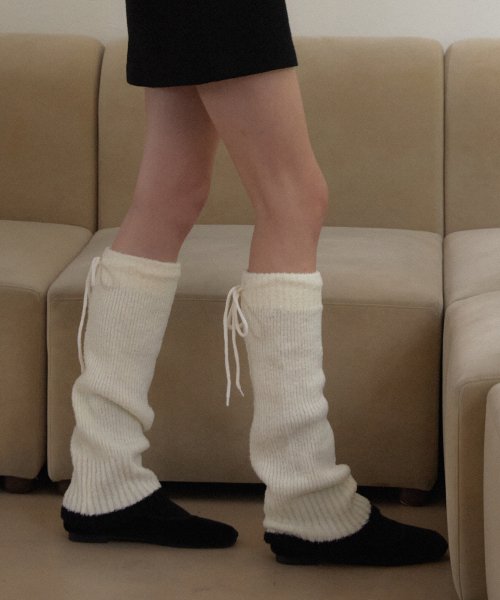Ivory color knit leg warmer