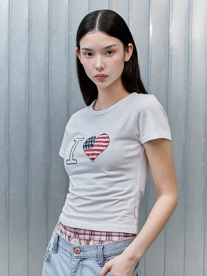 Kirsch I Love Kirsch Cropped T-shirt [White]