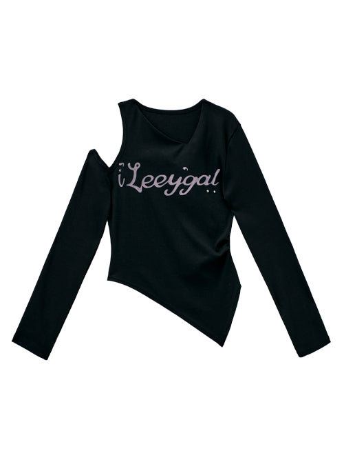 SPRAY PIERCING SLIT TOP BLACK