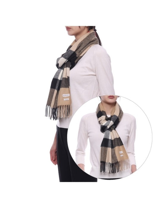 24FW Women's Vintage Checkered Cashmere Muffler (8077890 ARCHIVE BEIGE W 24F)