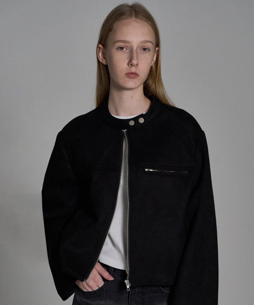 Black Suede Zip-up Jacket