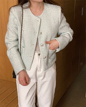 Bonjour Project mint tweed jacket
