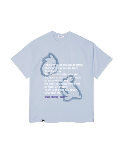 Rabbit Duet Short Sleeve T-Shirt Sky Blue