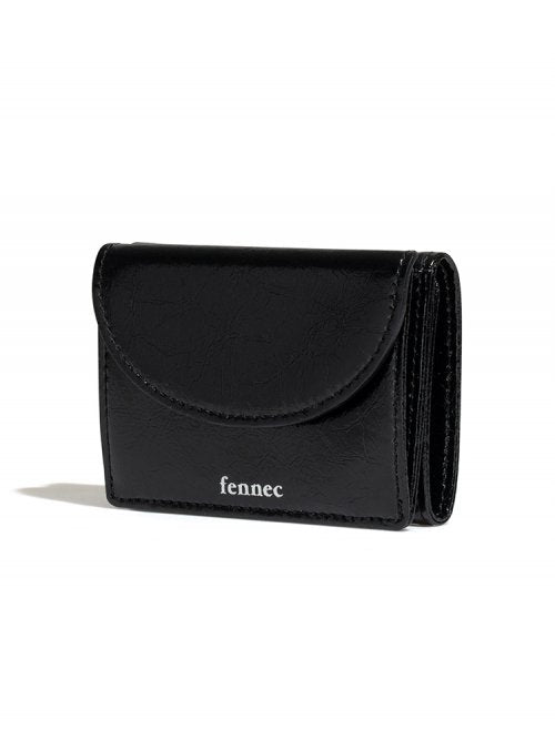 CRINKLE HALFMOON MINI WALLET - BLACK