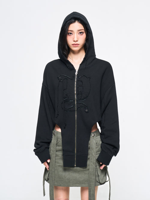 BACK TIE DETAIL ZIP-UP (BODYSUIT VERSION) BLACK