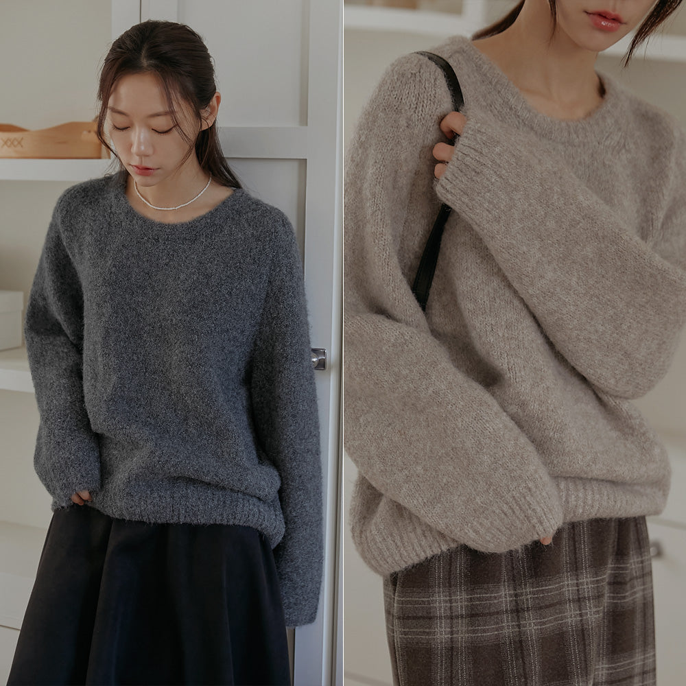 Common Unique Haase Cash Wool Loose Round Knitwear (Winter/Wool/Cashmere/Loose fit/Daily)