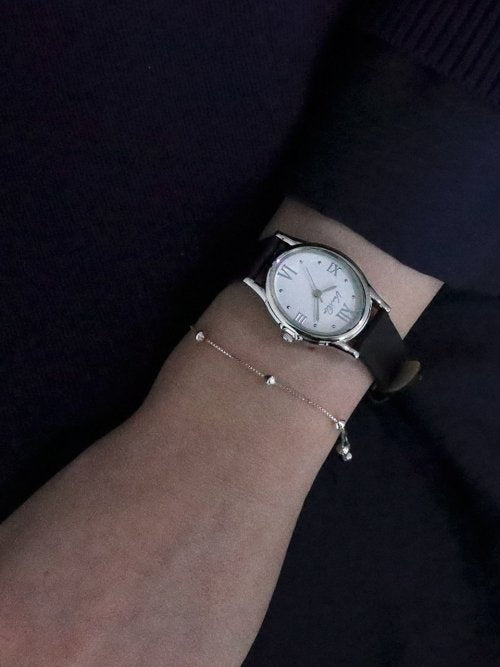Gem-Silver/Pearl (Black leather)