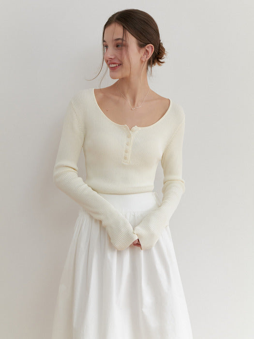 Bonny button knit (ivory)