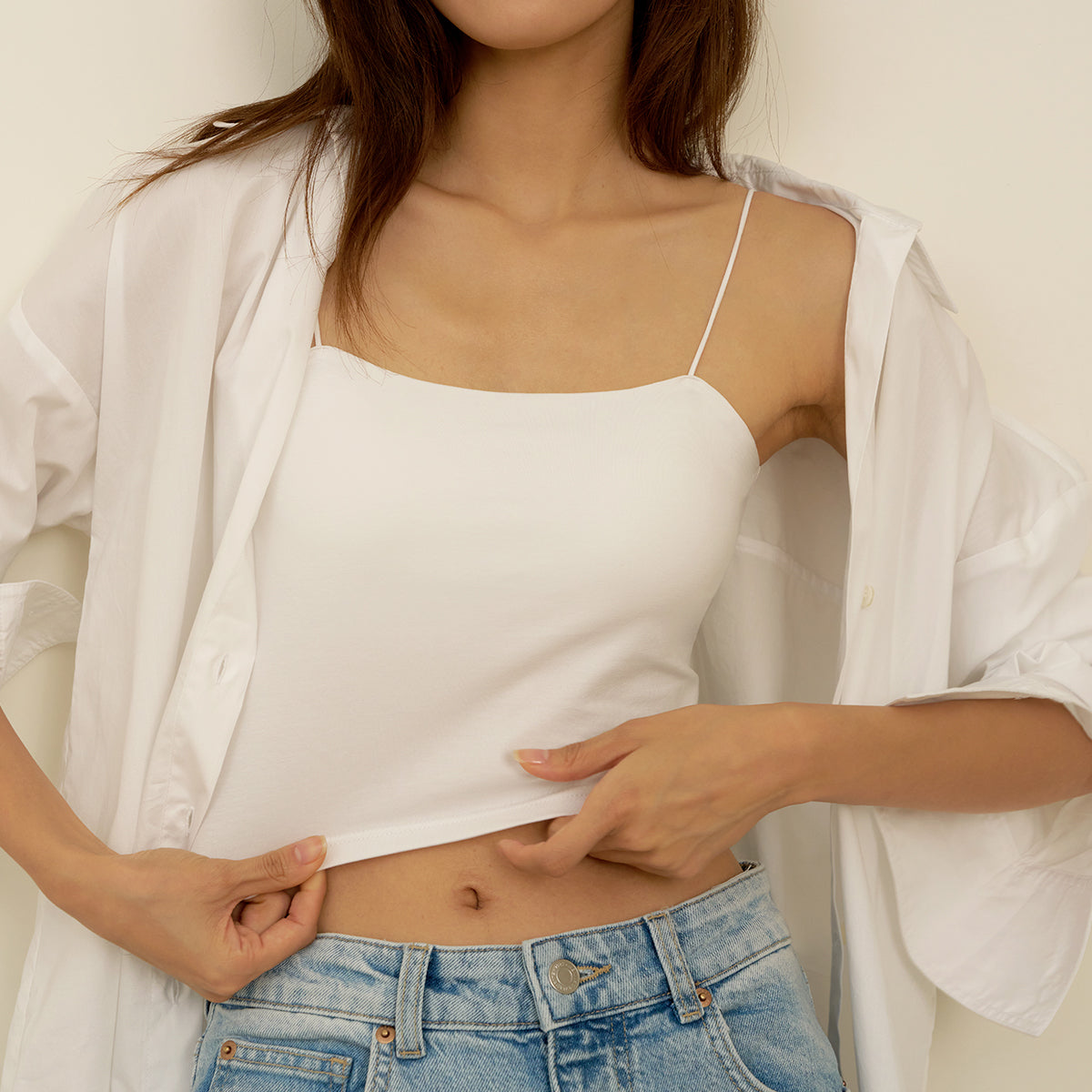 Dry Five Everyday Modal Cotton Cap Built-in Cropped Thin Strap Sleeveless Two Types