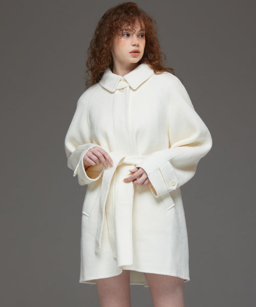Handmade Belted Coat Ivory