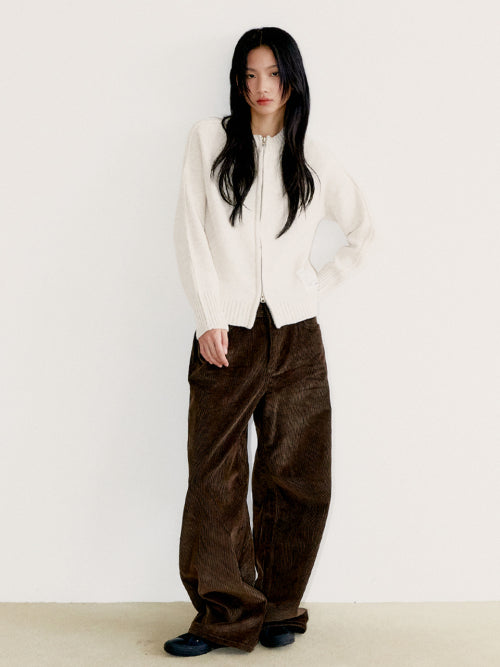 Wide corduroy pants, brown