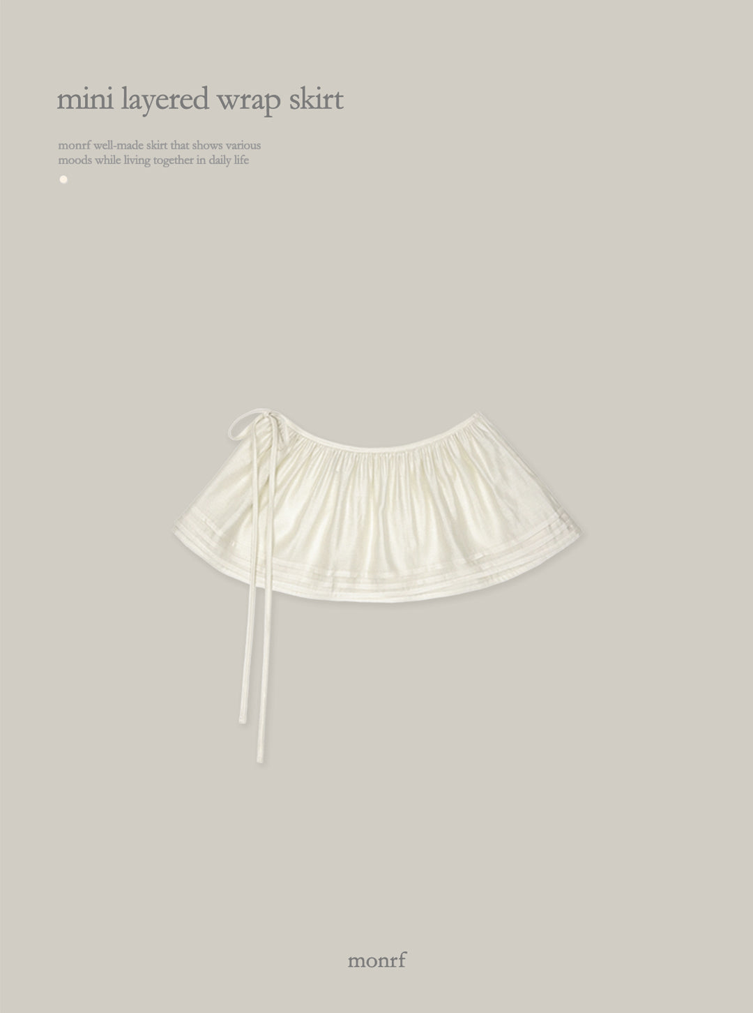 Monuff [made/same-day shipping] Mini layered wrap skirt 1 color
