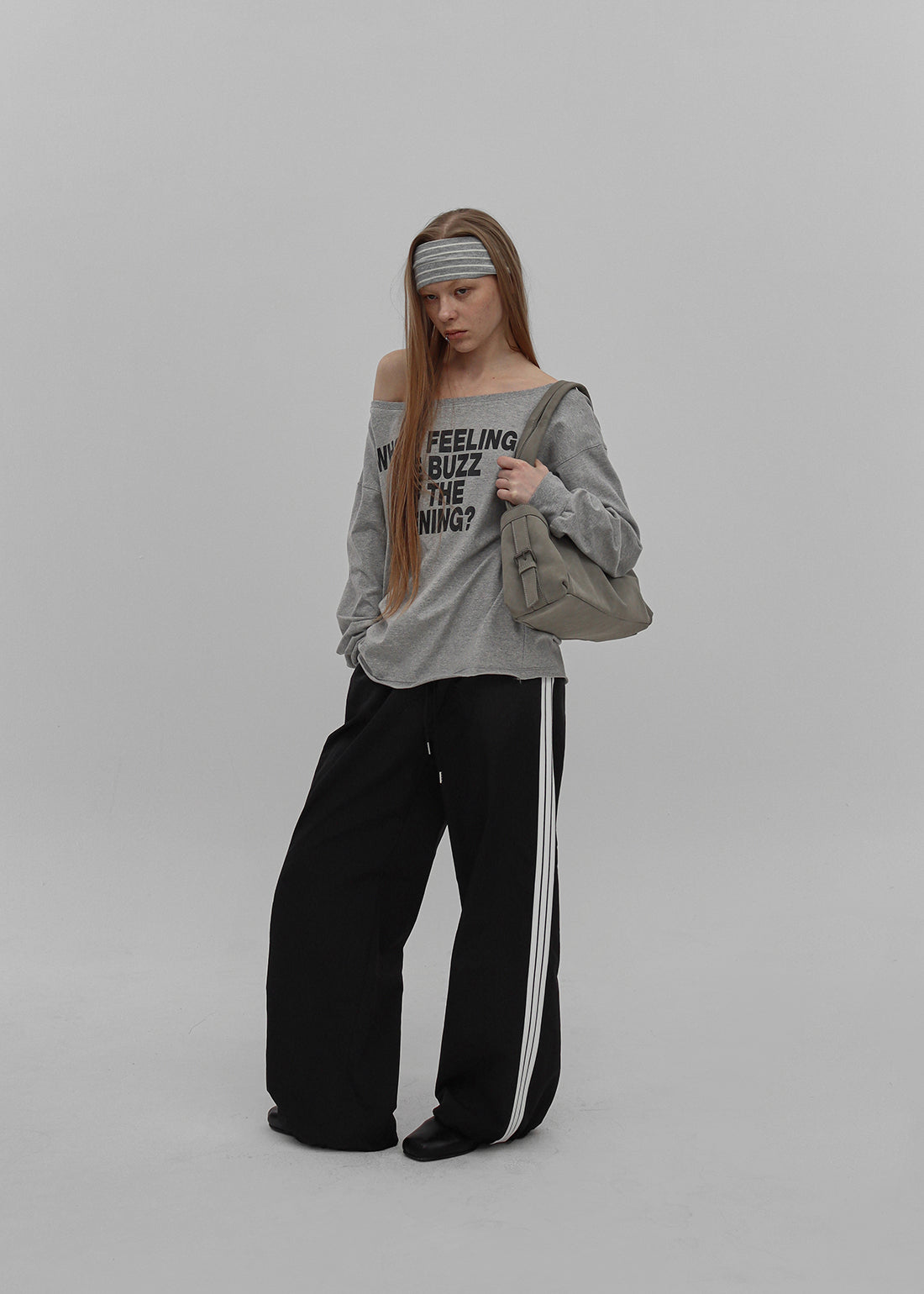 Black Up [✨New Spring] [MADE] Ritz Boat Neck Printed Long Sleeve Tee