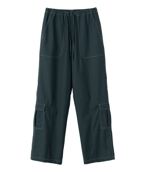 Stitch Detail Carpenter Pants Teal