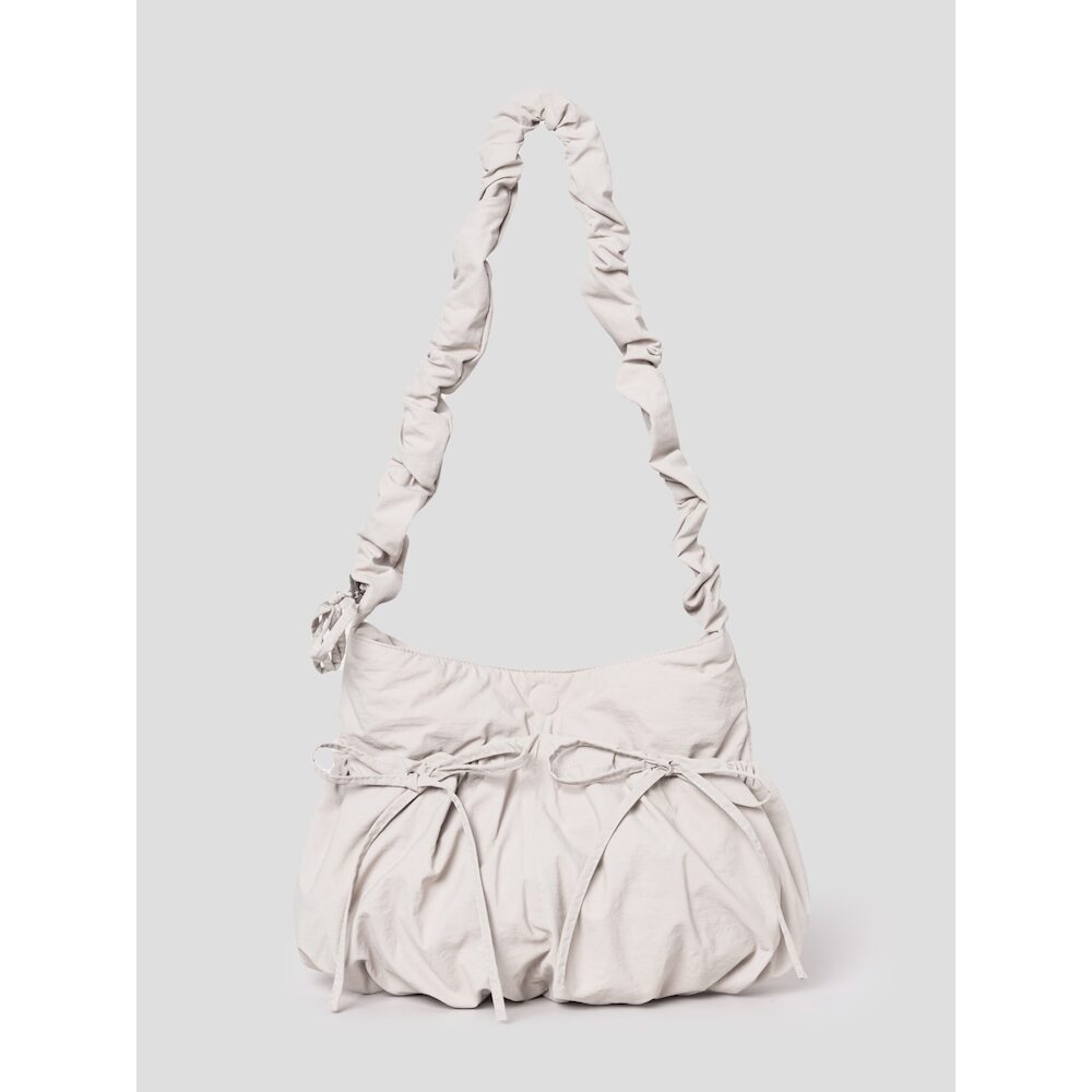 Eight Seconds Nylon Two Pocket Shirring Hobo Bag Light Gray (1952D3WY12)