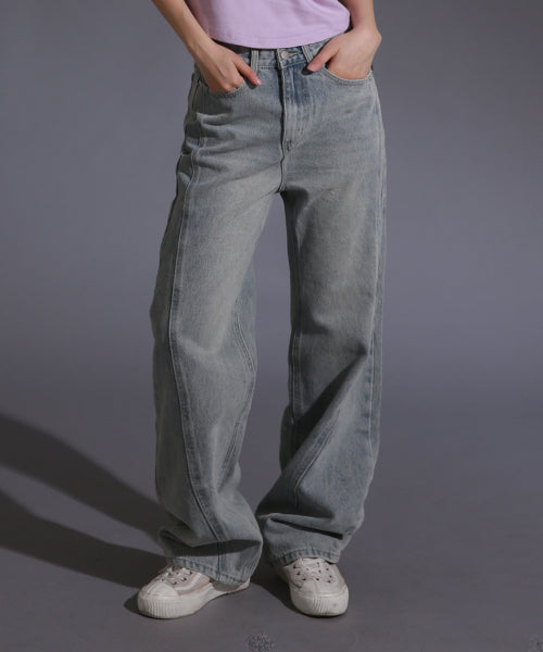 LIKE THE MOST Women's Vintage Cut Semi-Wide Denim_Light Blue - Size & Reviews | MUSINSA