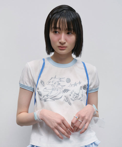 Glittered CareFree Top [White]