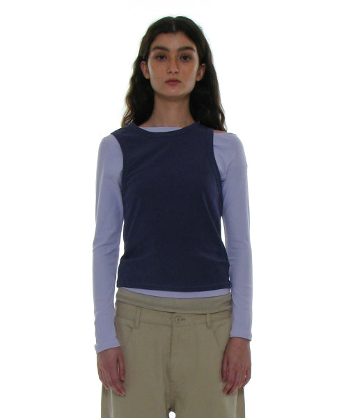 (SET) Unbalanced Double Layered Top_Lavender