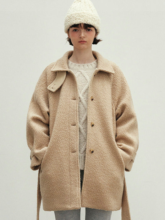 Terry Half Wool Coat - Beige