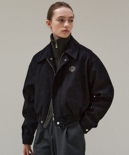 NICOLE SEMI CROP JACKET_BLACK