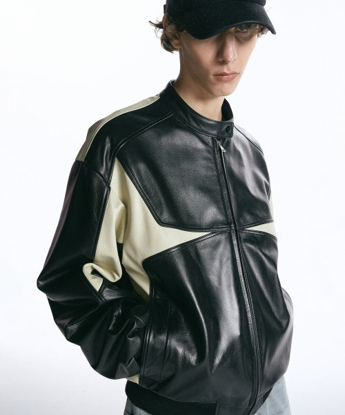 Racing Leather Jacket BLACK