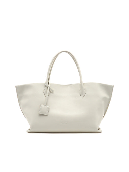 Cabas Leather Bag, Ivory