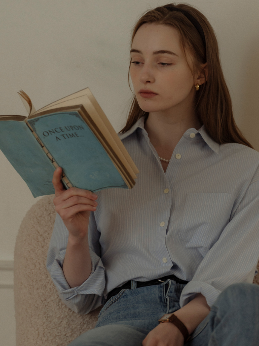 Multi stripe cotton shirt (Sky blue)