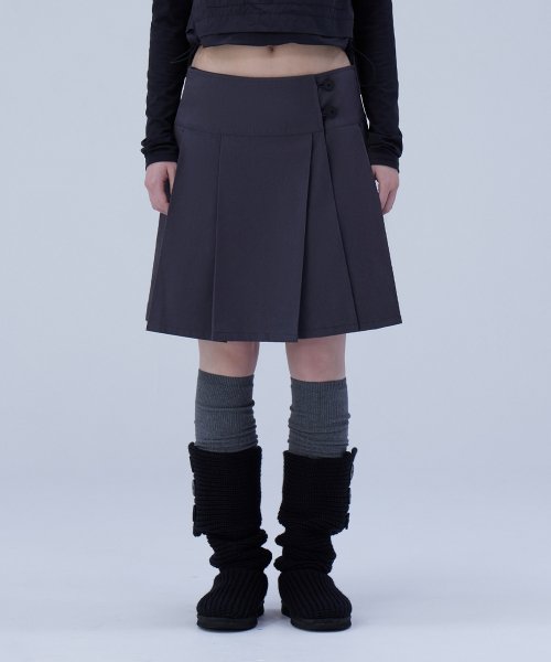 Charcoal midi wrap skirt