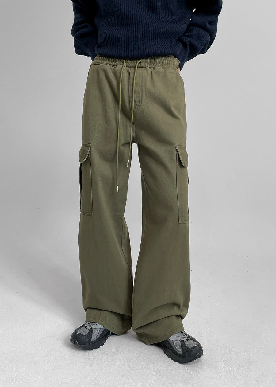 Black Up [4,000 Units Sold] [MADE] Phillip Banding Cargo Cotton Pants