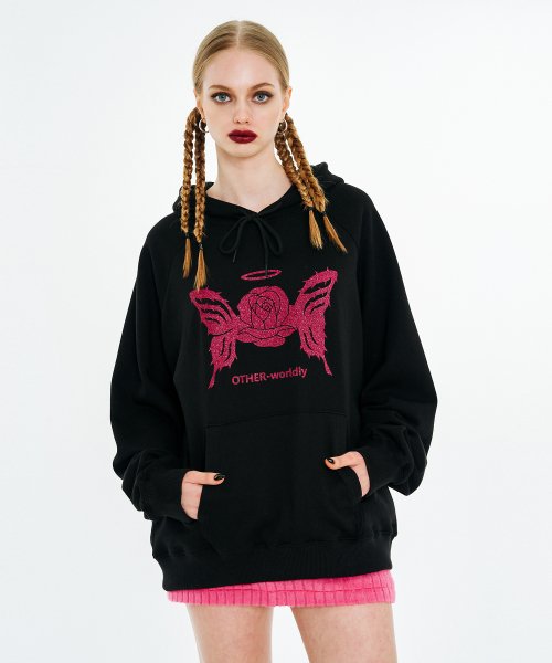 Monster Rose Hoodie [Pink Glitter]