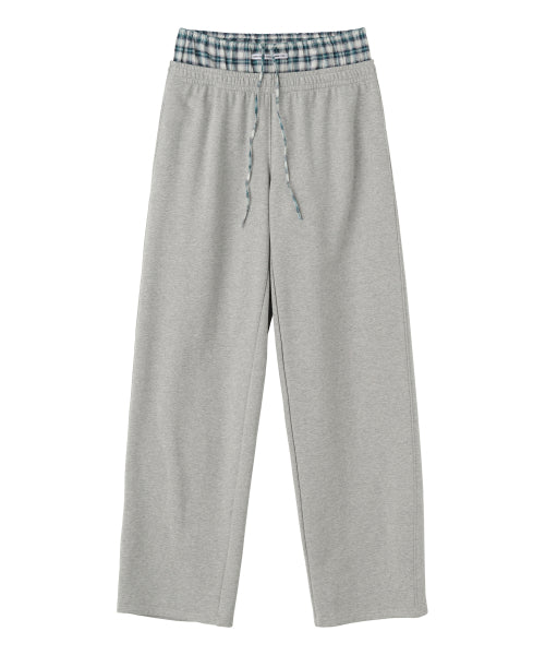 Boxer Layered Sweatpants Melange Gray